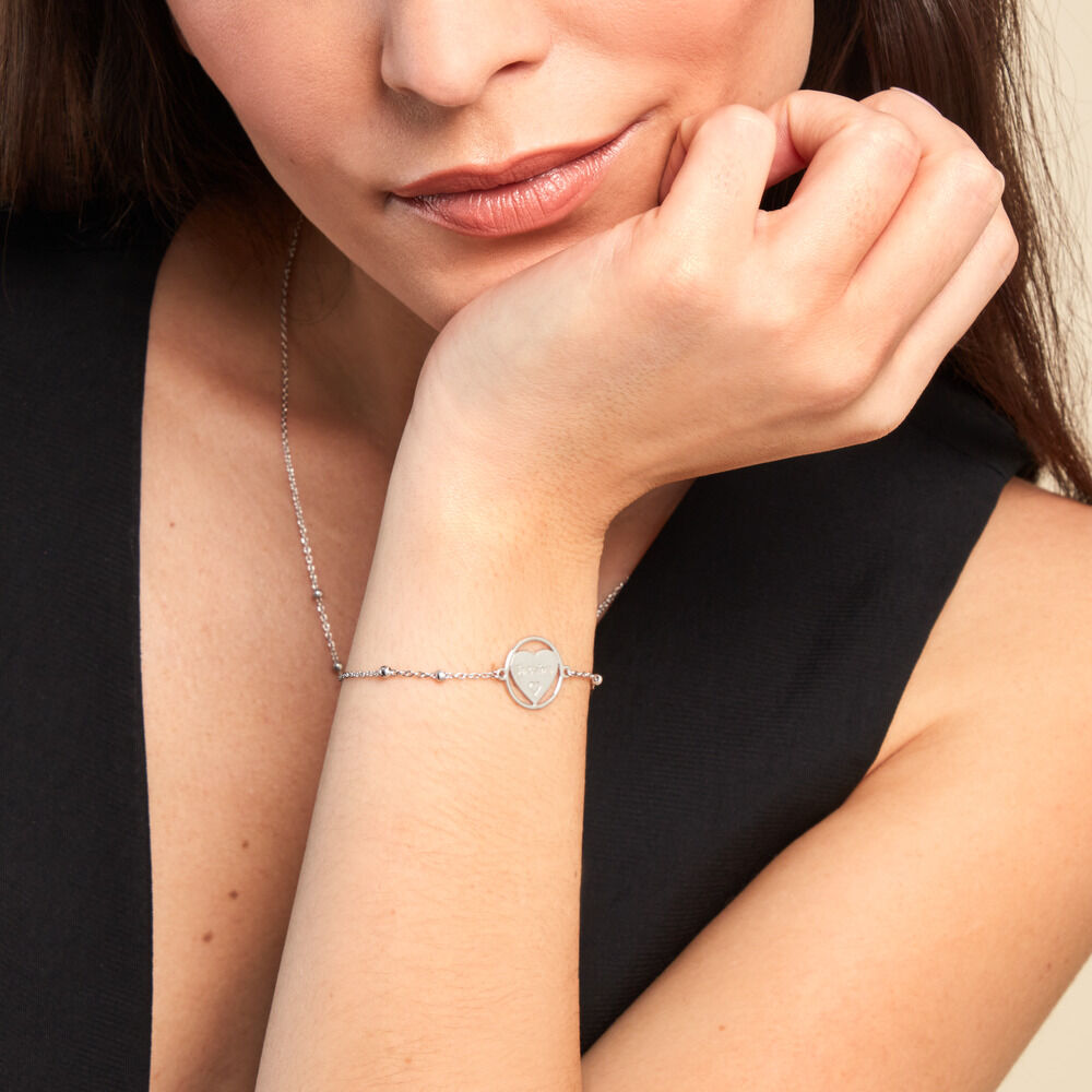 Bracelet Argent Blanc Akosua - Bracelets chaînes Femme | Marc Orian