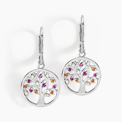 Boucles D'oreilles Pendantes Alive Argent Blanc Oxyde De Zirconium - Pendantes Femme | Marc Orian