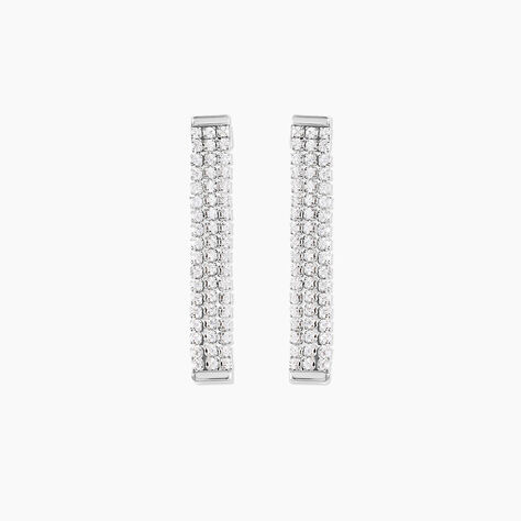Boucles D'Oreilles Pendantes Serenna Argent Blanc Oxyde De Zirconium - Pendantes Femme | Marc Orian
