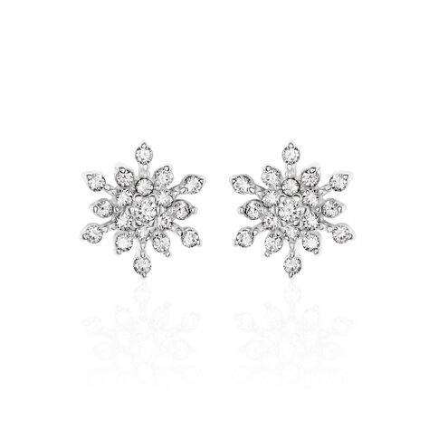 Boucles D'oreilles Puces Effie Argent Blanc Oxyde De Zirconium - Puces Femme | Marc Orian