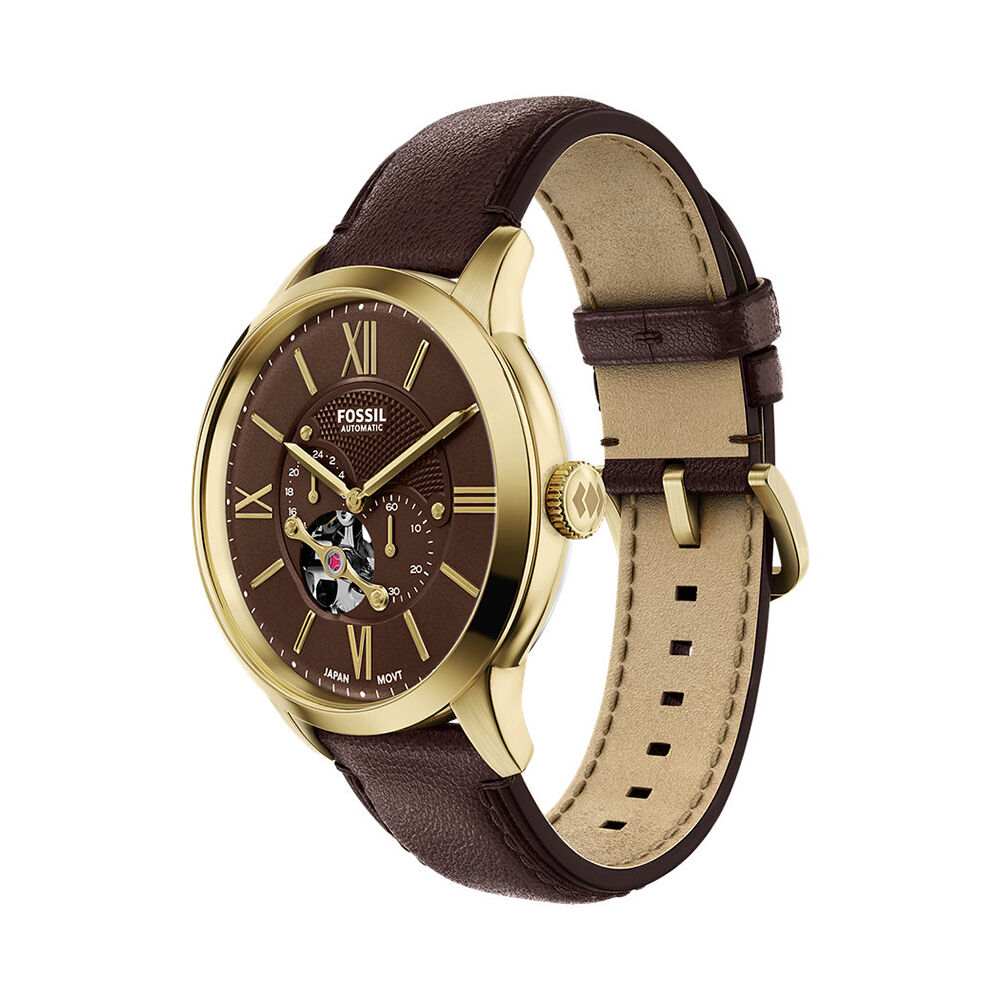 Montre Fossil Townsman C&oelig;ur Battant Marron - Montres automatiques Homme | Marc Orian