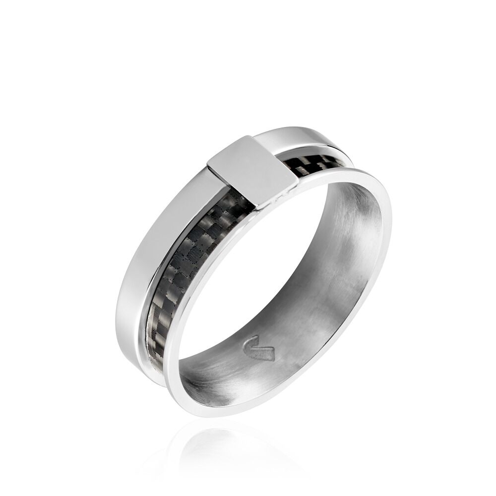 Bague Karly Acier Blanc - Bijoux fantaisie Homme | Marc Orian