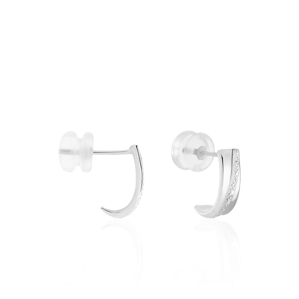 Créoles Timira Rondes Or Blanc Diamant -  Femme | Marc Orian