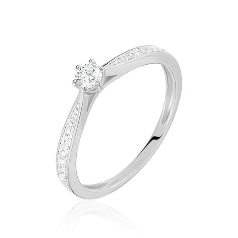 Bague Solitaire Symphonie Or Blanc Diamant - Parures de mariage Femme | Marc Orian