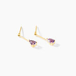 Boucles D'oreilles Pendantes Goutte Or Jaune Amethyste - Pendantes Femme | Marc Orian
