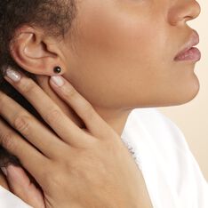 Boucles D'oreilles Puces Solene Argent Blanc Céramique - Clous d'oreilles Femme | Marc Orian