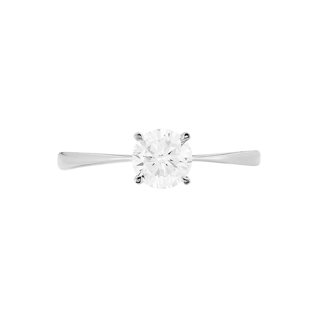 Bague Solitaire Abriel Or Blanc Oxyde De Zirconium - Bagues Solitaire Femme | Marc Orian