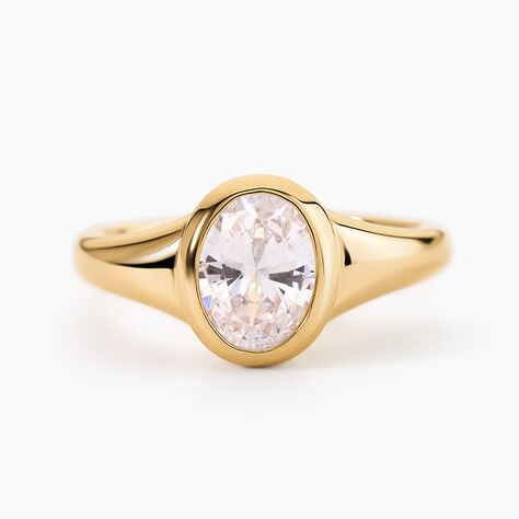 Bague Giovanna Argent Dor&eacute; A L'Or 750/1000 Oxyde De Zirconium - Solitaires Femme | Marc Orian
