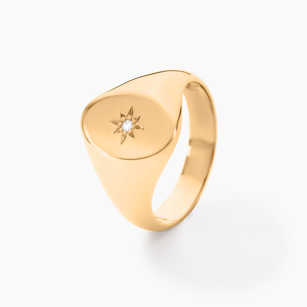 Chevalière Gwennen Plaqué Or Oxyde De Zirconium - Chevalières Femme | Marc Orian