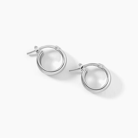 Cr&eacute;oles Lisa Argent Blanc - Cr&eacute;oles Femme | Marc Orian