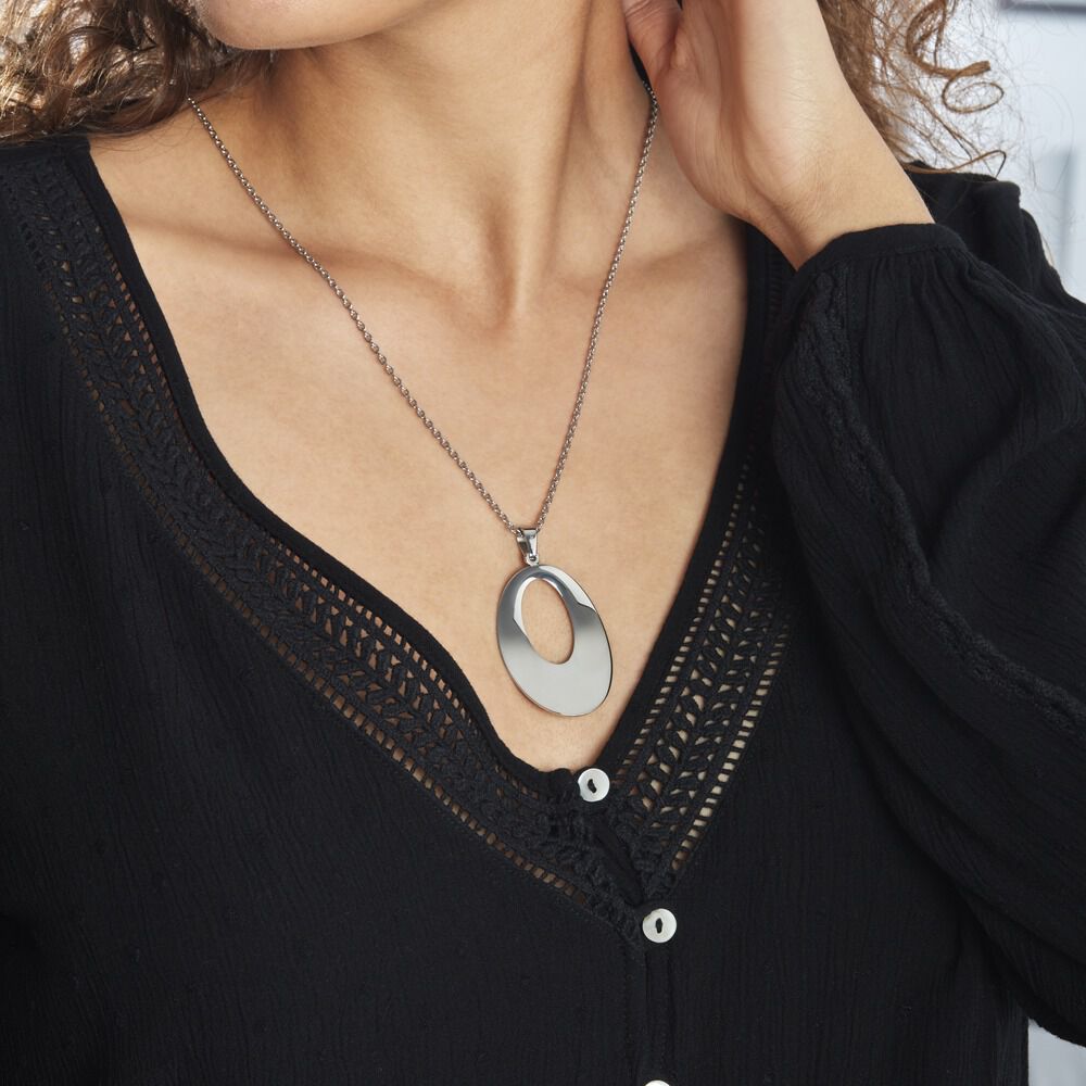 Collier Sautoir Hilarius Acier Blanc - Sautoirs Femme | Marc Orian