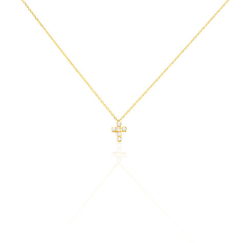 Collier Canice Croix Or Jaune Oxyde De Zirconium - Colliers Famille | Marc Orian
