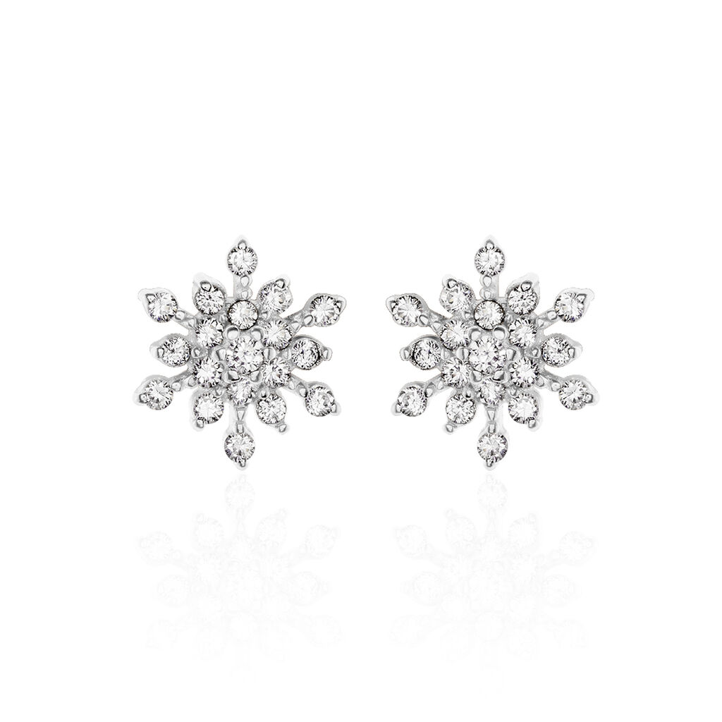 Boucles D'oreilles Puces Effie Argent Blanc Oxyde De Zirconium - Puces Femme | Marc Orian
