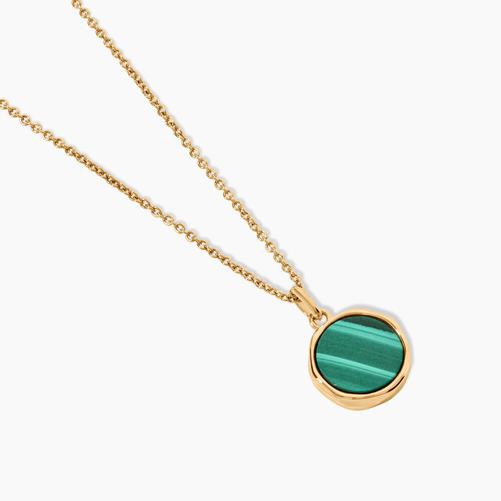 Collier Plaqu&eacute; Or Neassa Malachite - Colliers avec pierres Femme | Marc Orian