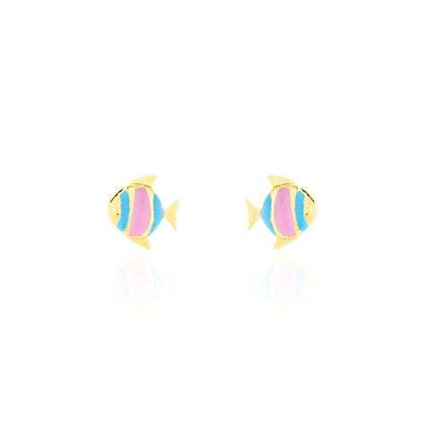 Boucles D'oreilles Puces Poisson Or Jaune - Puces Enfant | Marc Orian