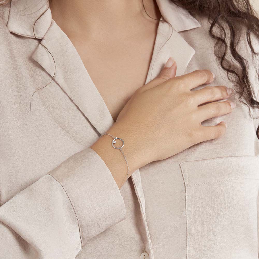 Bracelet Anas Argent Blanc Oxyde De Zirconium - Bracelets chaînes Femme | Marc Orian
