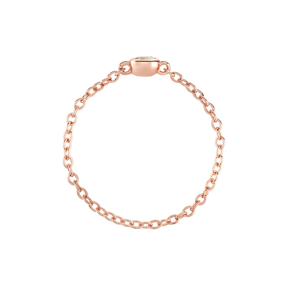 Bague Chaine Madalyn Argent Rose Oxyde De Zirconium - Solitaires Femme | Marc Orian
