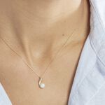 Collier Leta Or Jaune Perle De Culture Et Oxyde De Zirconium - Colliers avec pierres Femme | Marc Orian