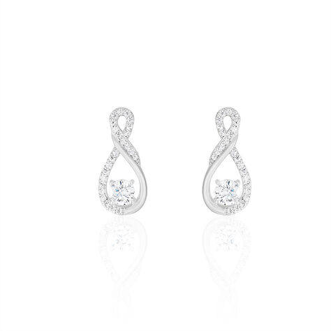Boucles D'oreilles Puces Absa Argent Blanc Oxyde De Zirconium - Puces Femme | Marc Orian