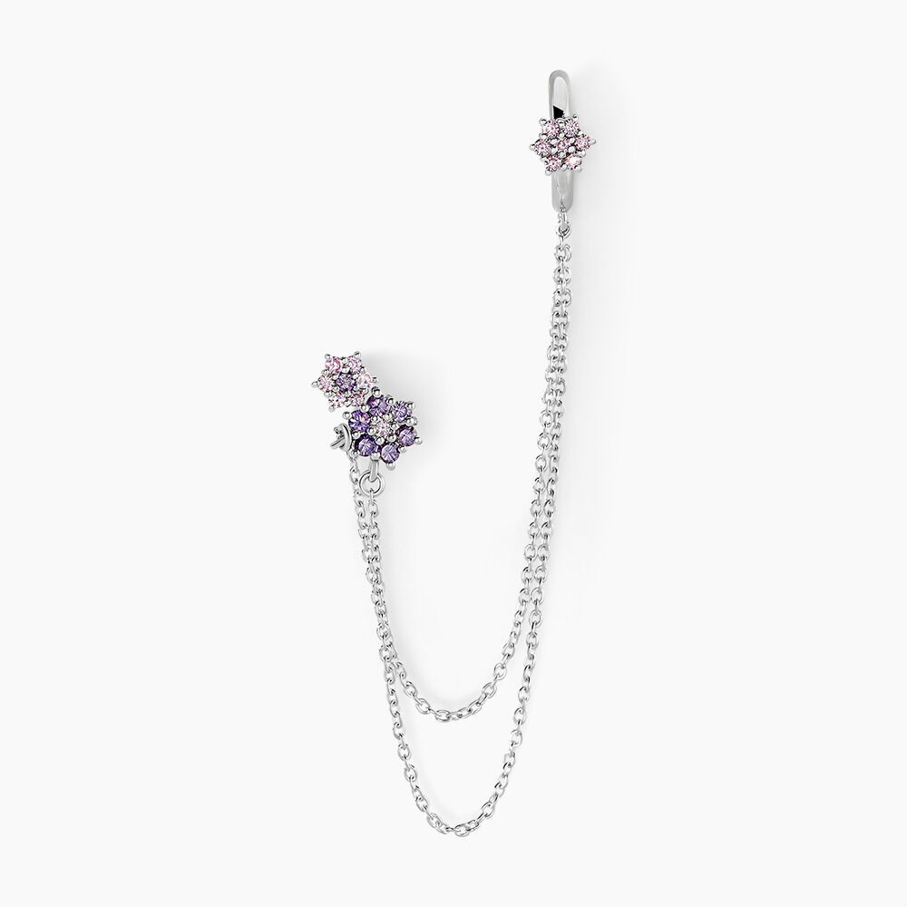 Bijou D'oreille Unitaire Grimpant Argent Blanc Oxyde De Zirconium - Piercings d'oreilles Femme | Marc Orian