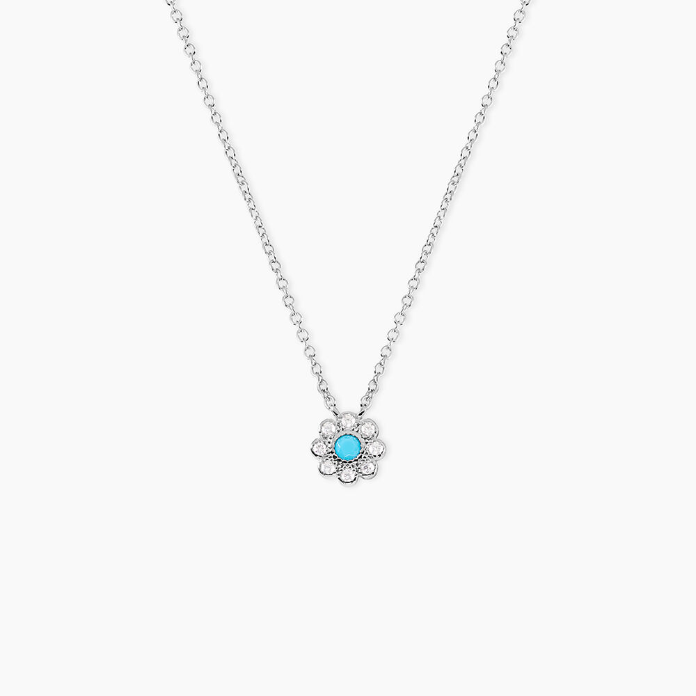 Collier Aurel Argent Blanc Turquoise Oxyde De Zirconium - Colliers avec pierres Femme | Marc Orian