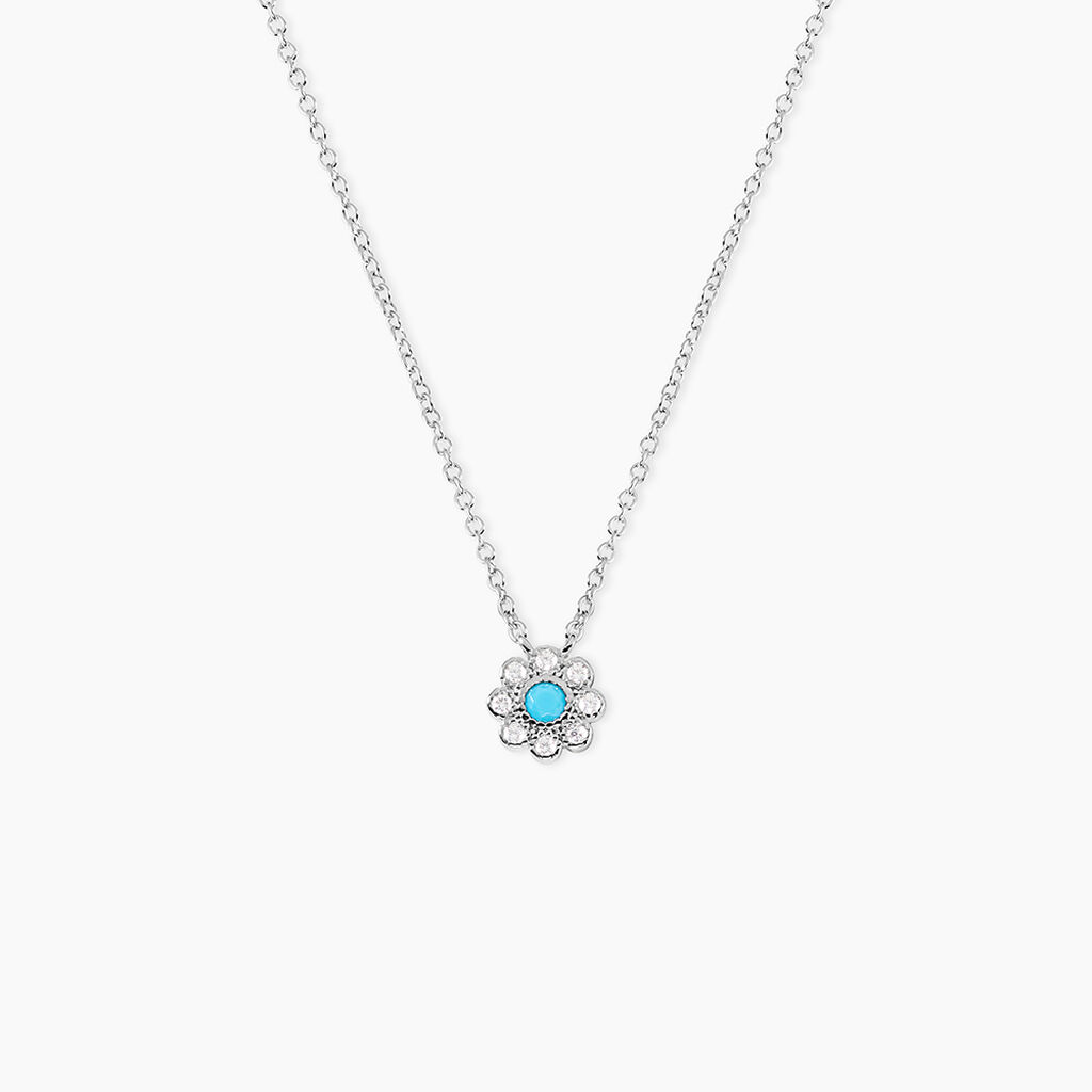 Collier Aurel Argent Blanc Turquoise Oxyde De Zirconium - Colliers avec pierres Femme | Marc Orian