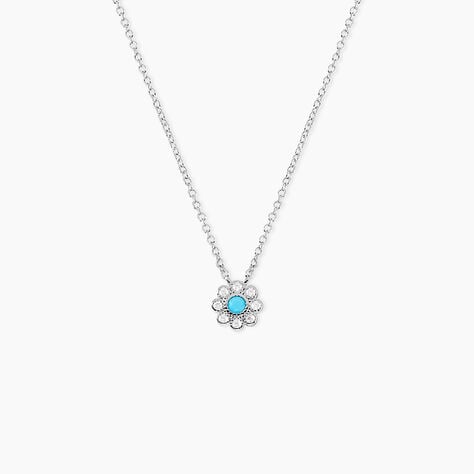 Collier Aurel Argent Blanc Turquoise Oxyde De Zirconium - Colliers avec pierres Femme | Marc Orian