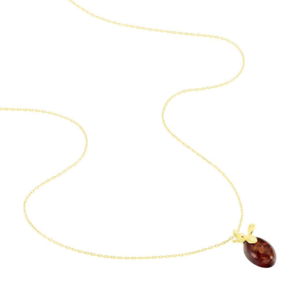 Collier Argent Doré Lyla Ambre - Colliers avec pierres Femme | Marc Orian
