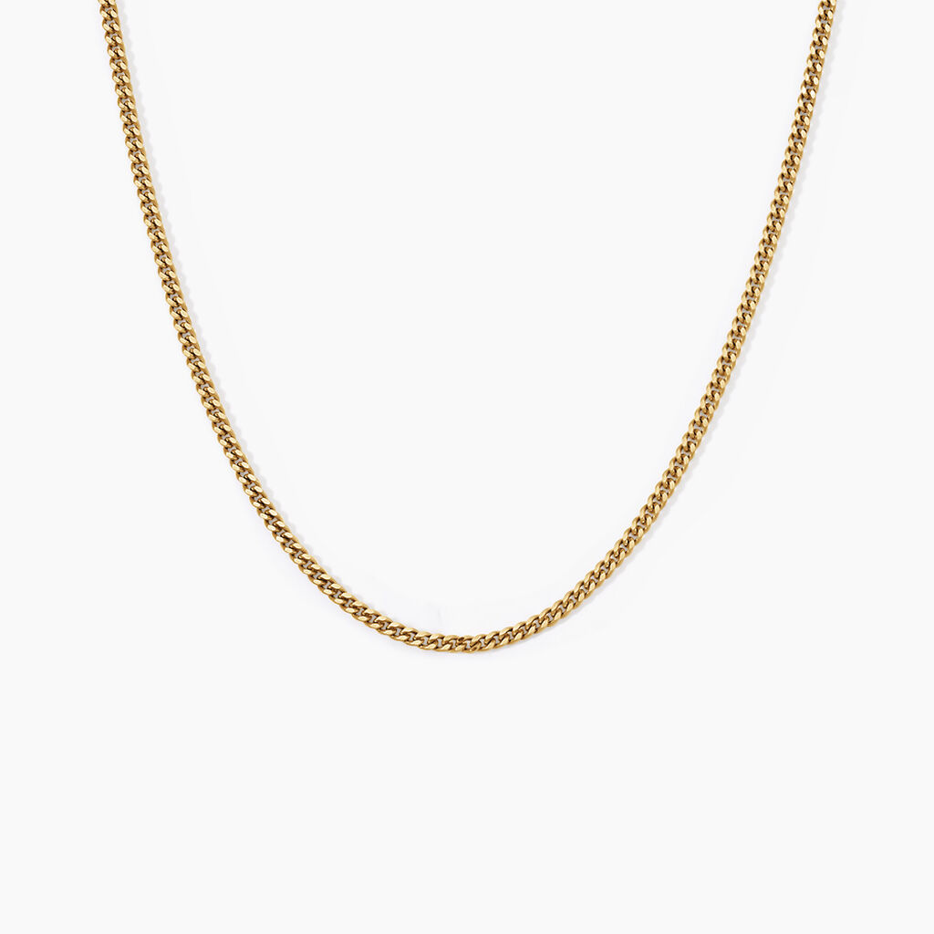 Chaine Ixia Maille Gourmette Diam Argent Dor&eacute; A L'Or 750/1000 - Chaines Unisex | Marc Orian