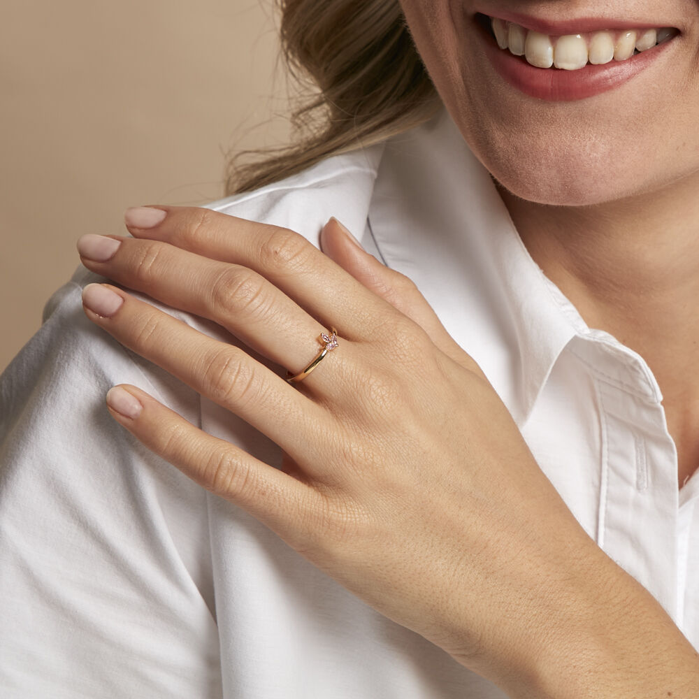 Bague Erma Plaqué Or Doré Oxyde De Zirconium - Bagues avec pierre Femme | Marc Orian