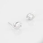 Boucles D'oreilles Puces Couteau Argent Blanc Oxyde De Zirconium - Puces Femme | Marc Orian