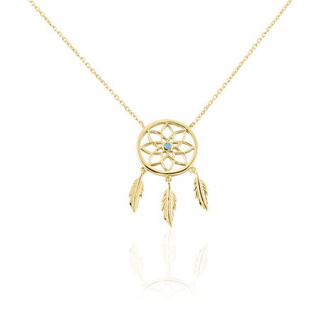 Collier Plaqué Or Jaune Attrape Rêves Turquoise - Colliers Femme | Marc Orian
