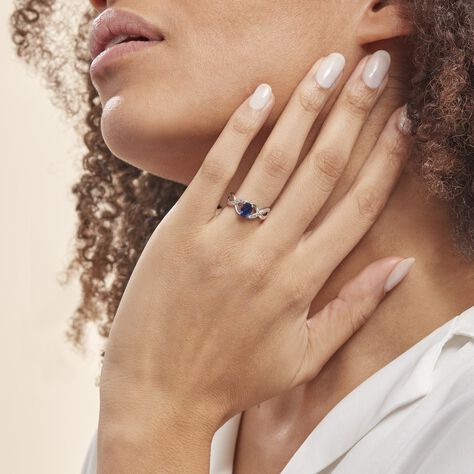 Bague Jess Or Blanc Saphir Et Diamant - Bagues Solitaire Femme | Marc Orian