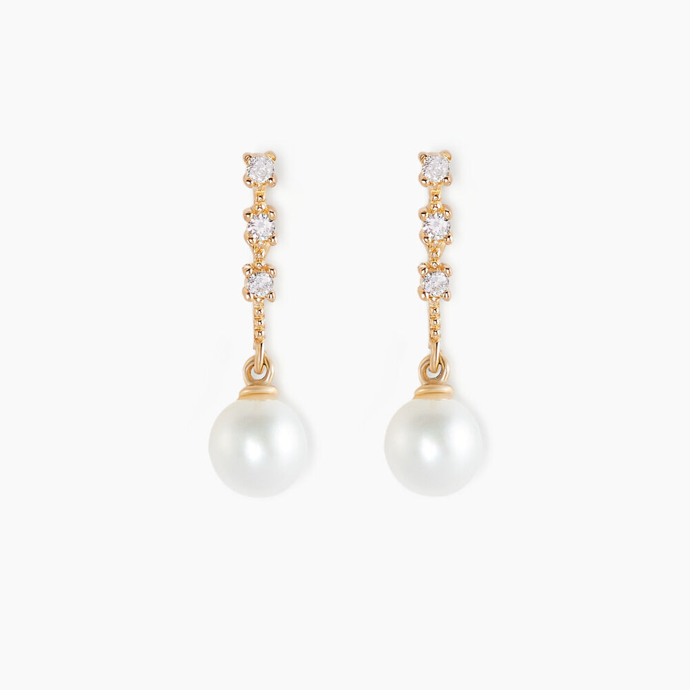 Boucles D'oreilles Pendantes Louise-marie Or Jaune Perle De Culture - Pendantes Femme | Marc Orian