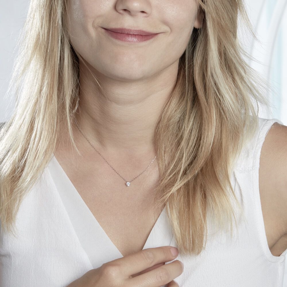 Collier Germinie Argent Blanc Oxyde De Zirconium - Colliers solitaires Femme | Marc Orian