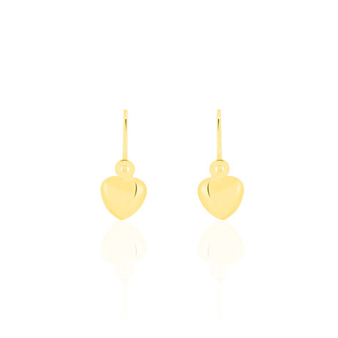 Boucles d'oreilles Enfant Couronne Rose en Or Jaune 375