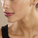 Boucles D'oreilles Puces Sagesse Or Jaune Emeraude Et Diamant - Puces Femme | Marc Orian