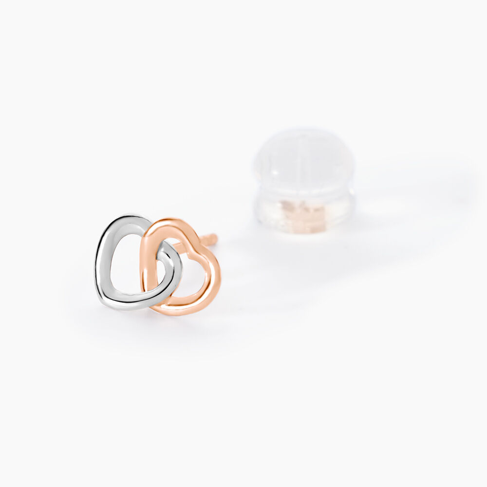 Boucles D'oreilles Puces Donna Coeurs Ajoures Or Rose - Puces Femme | Marc Orian