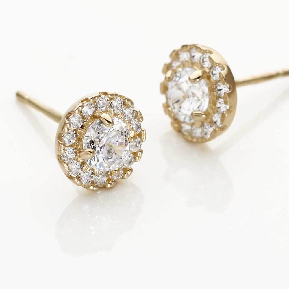 Boucles D'oreilles Puces Edmee Or Jaune Oxyde De Zirconium - Puces Femme | Marc Orian