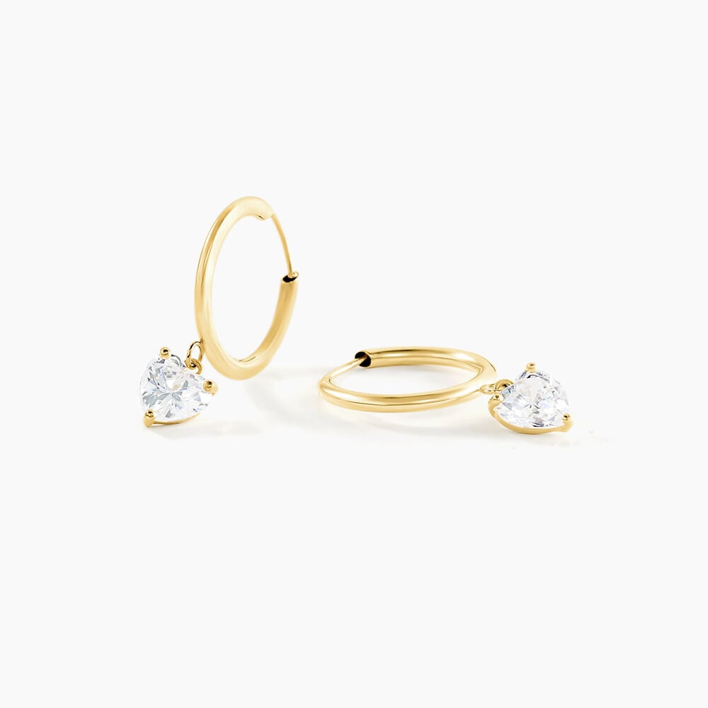 Creoles Or Jaune Lowan Oxydes De Zirconium - Boucles d'oreilles pampille Femme | Marc Orian