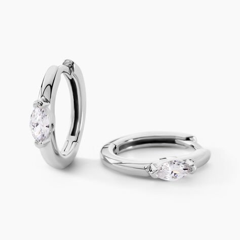 Créoles Ellinor Argent Blanc Oxyde De Zirconium - Créoles Femme | Marc Orian