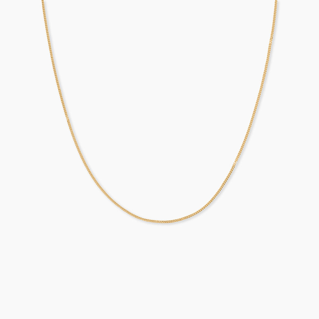 Chaine Iris Maille Gourmette Argent Dor&eacute; A L'Or 750/1000 - Colliers fantaisie Unisex | Marc Orian