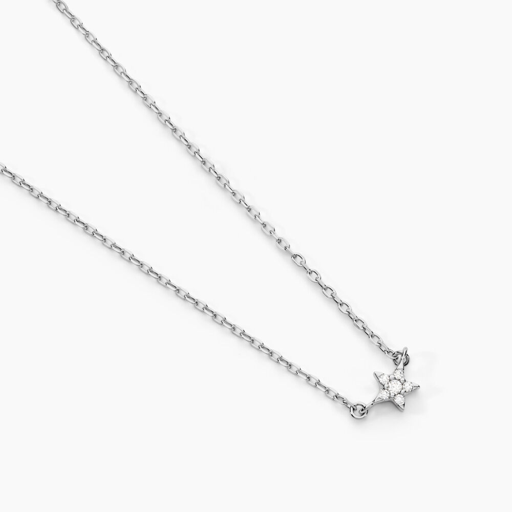 Collier Saya Argent Blanc Oxyde De Zirconium - Colliers avec pierres Femme | Marc Orian