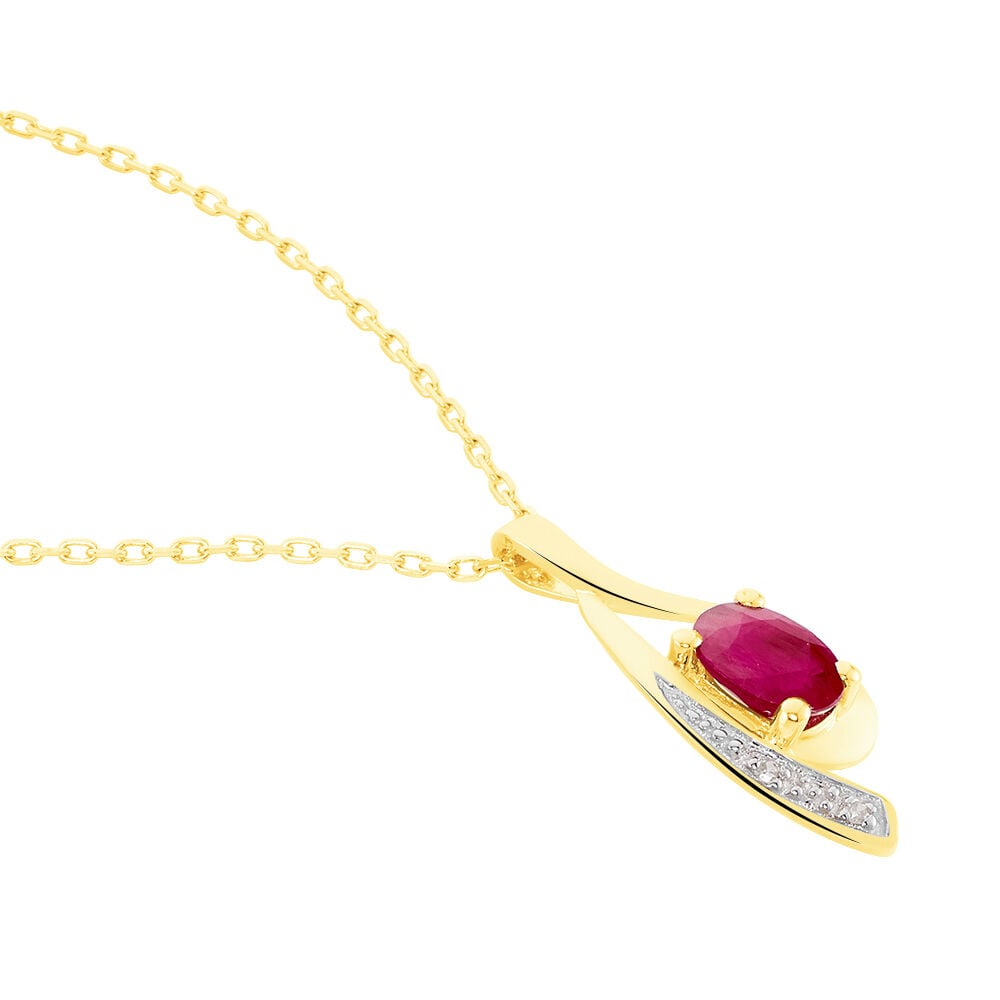 Collier Sagesse Or Jaune Rubis Et Diamant - Colliers avec pierres Femme | Marc Orian