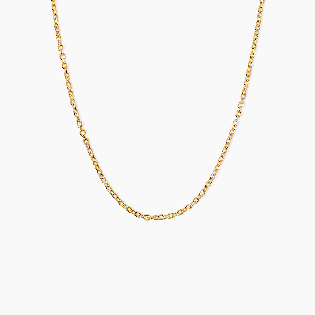 Chaine Igoa Maille Forcat Diamantee Argent Dor&eacute; A L'Or 750/1000 - Chaines Unisex | Marc Orian