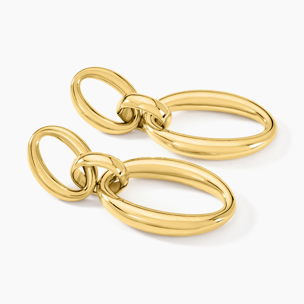 Boucles D'oreilles Pendantes Zeilah Acier Jaune - Pendantes Femme | Marc Orian