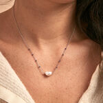 Collier Kerri Argent Blanc Perle De Culture Am&eacute;thyste - Colliers avec pierres Femme | Marc Orian