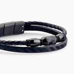Bracelet Cuir De Vache Noir Onyx - Bracelets cuir Homme | Marc Orian