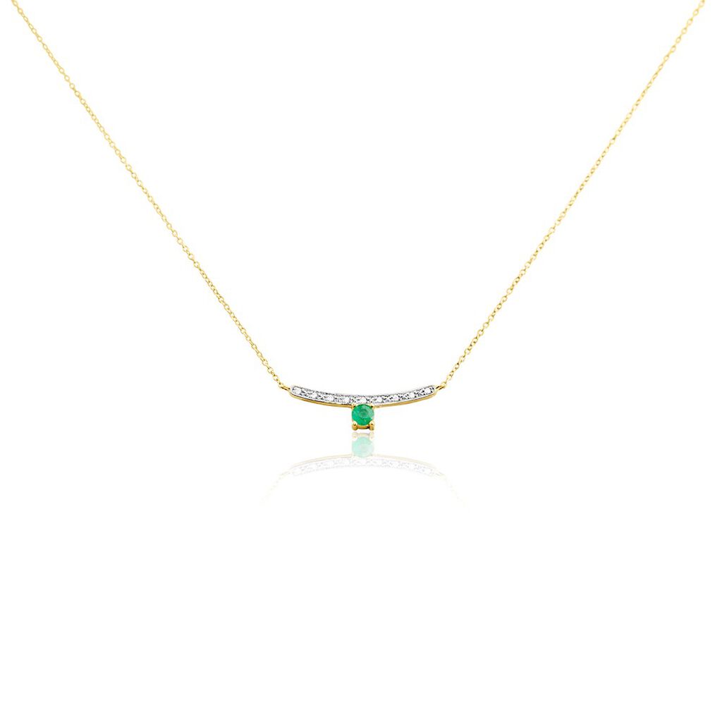 Collier Emeald Is The New Black Or Jaune Emeraude Diamant - Colliers avec pierres Femme | Marc Orian