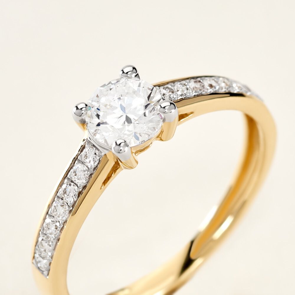 Solitaire Sosanna Ld Or Jaune Diamant Synthetique Blanc - Parures de mariage Femme | Marc Orian